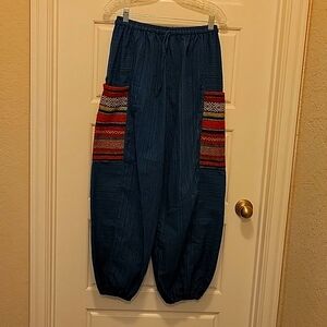 Harem Pants Teal 100% Cotton OS